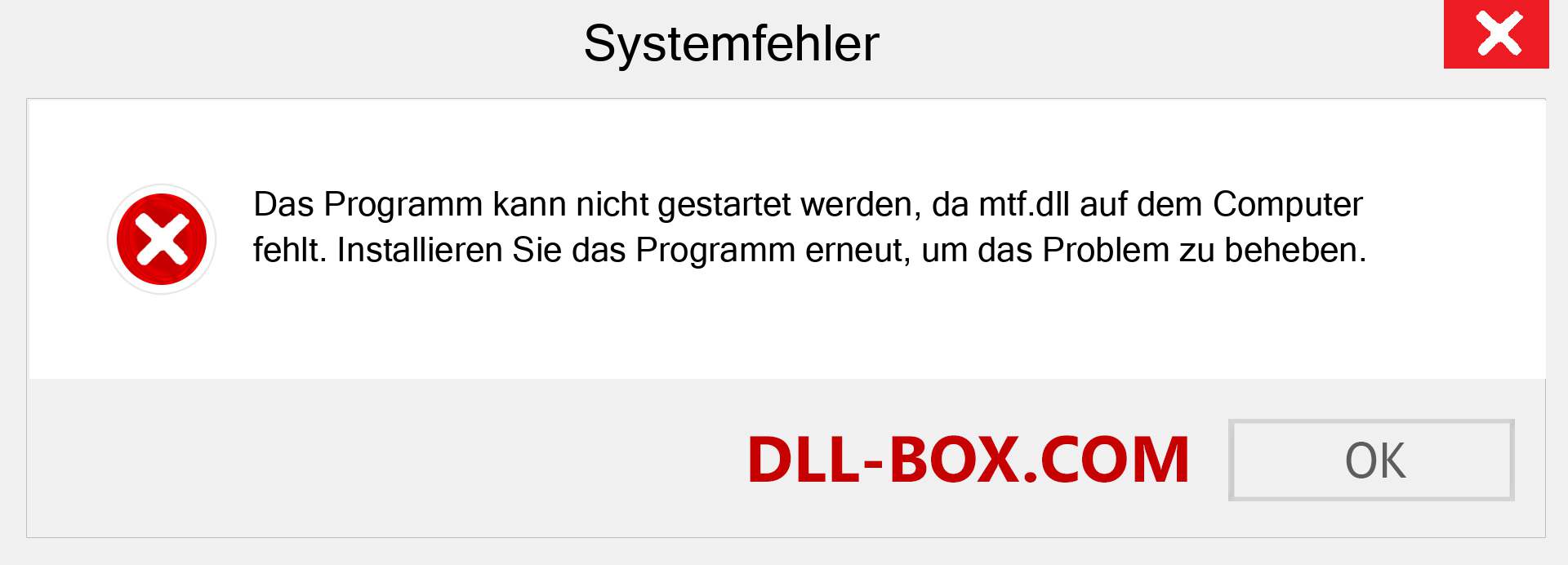 mtf.dll-Datei fehlt?. Download für Windows 7, 8, 10 - Fix mtf dll Missing Error unter Windows, Fotos, Bildern